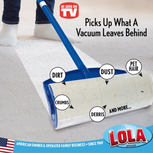 LOLA Rola Sticky Mop W/ Resin Coated 4-Piece Steel Handle, Pet Hair, Dust, Lint Roller - 1 CT Perspective: bottom