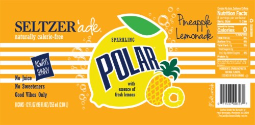 Polar Seltzer'ade® Pineapple Lemonade Seltzer Cans Perspective: bottom