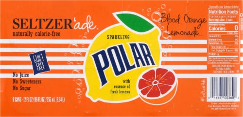 Polar'ade Blood Orange Lemonade Flavored Seltzer Water Cans Perspective: bottom