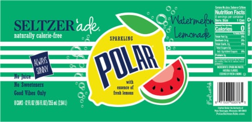 Polar Seltzer'ade® Watermelon Lemonade Seltzer Cans Perspective: bottom
