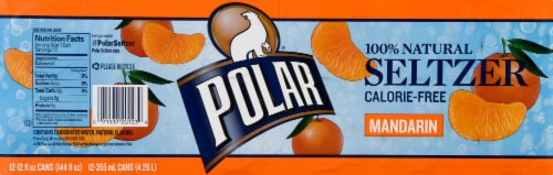 Polar® Mandarin Flavored Seltzer Water Cans Perspective: bottom