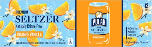 Polar® Orange Vanilla Flavored Seltzer Water Cans Perspective: bottom