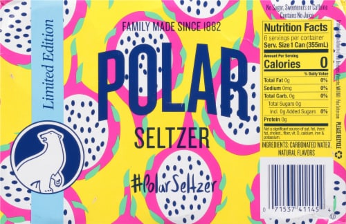 Polar Dragon Fruit Lemonade Seltzer Cans 6 Pack / 12 fl oz Perspective: bottom