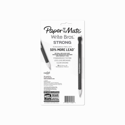 Paper Mate® Mechanical Pencils, Write Bros. Strong #2 Pencil for Less Lead Breakage, 0.9mm, 12 Count Perspective: bottom