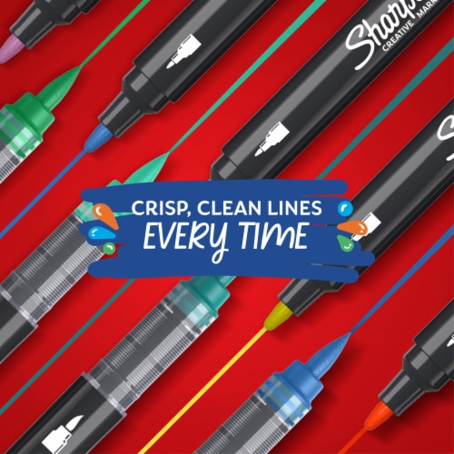 Sharpie® Creative Markers, Water-Based Acrylic Markers, Bullet Tip, Assorted Colors, 5 Count Perspective: bottom