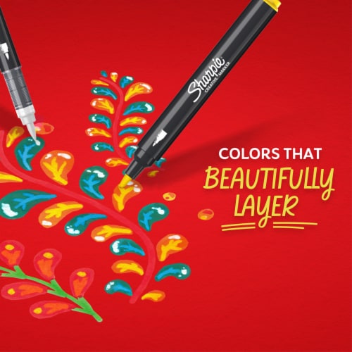 Sharpie® Creative Markers, Water-Based Acrylic Markers, Bullet Tip, Assorted Colors, 12 Count Perspective: bottom