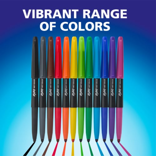 EXPO Wet Erase Markers, Semi-Permanent Markers, Assorted, Fine Tip, 4 Count Perspective: bottom