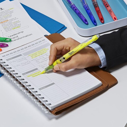 Sharpie Accent Liquid Pen Style Highlighter Chisel Tip Fluorescent Yellow Dozen 1754463 Perspective: bottom