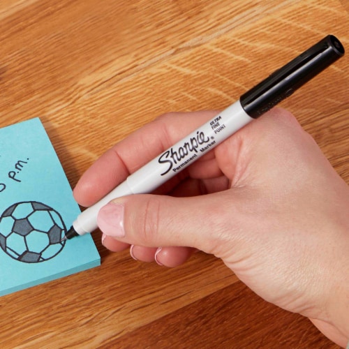 Sharpie® Permanent Markers, Ultra Fine Point, Black, 2 Count Perspective: bottom