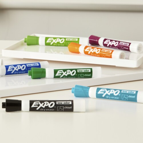 EXPO® Low Odor Dry Erase Markers, Chisel Tip, Black, 2 Count Perspective: bottom