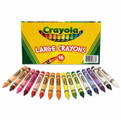 Crayola Large Crayons, Lift Lid Box, 16 Colors/Box 520336 Perspective: bottom