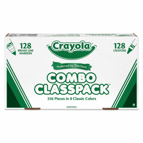Crayola Crayons and Markers Combo Classpack, Eight Colors, 256/Set 523349 Perspective: bottom