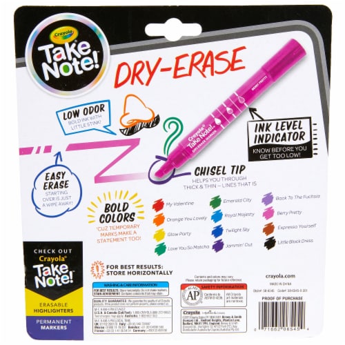 Crayola® Take Note!® Chisel Tip Dry Erase Markers Perspective: bottom