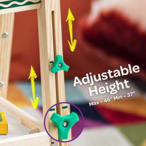 Crayola Kids Mini Dual Sided Wooden Art Easel w/ Chalkboard & Dry Erase