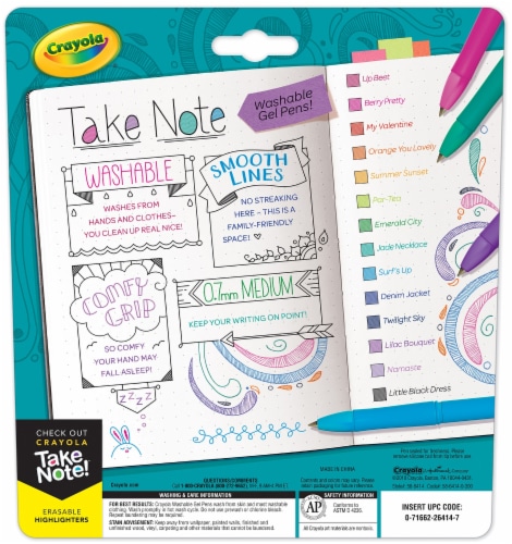 Crayola® Take Note™ Washable Gel Pens Perspective: bottom