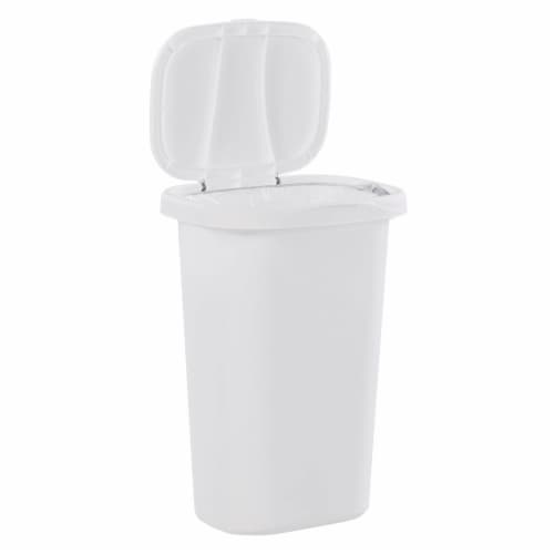 Rubbermaid 13.25 Gallon Rectangular Spring-Top Lid Wastebasket Trash Can, White Perspective: bottom