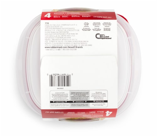 Rubbermaid® TakeAlongs® Square BPA-Free Plastic Snap Seal Food Storage Container - 4 pack Perspective: bottom