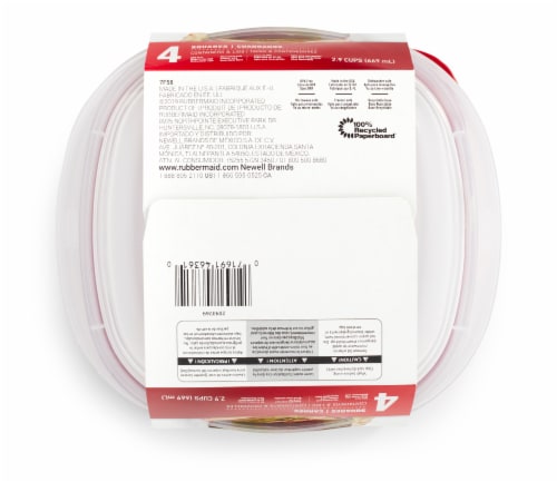 Rubbermaid TakeAlongs Square Food Storage Containers, 2.9 Cup