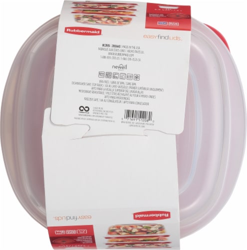 Rubbermaid® EasyFindLids™ Food Storage Containers - Racer Red/Clear Perspective: bottom