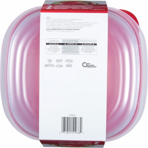 Rubbermaid® TakeAlongs® Square BPA-Free Plastic Snap Seal Food Storage Container - 2 pack Perspective: bottom