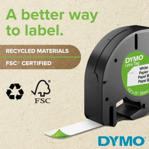 DYMO Letratag Plastic Label Tape Cassette, 0.5  X 13 Ft, Clear 16952 Perspective: bottom