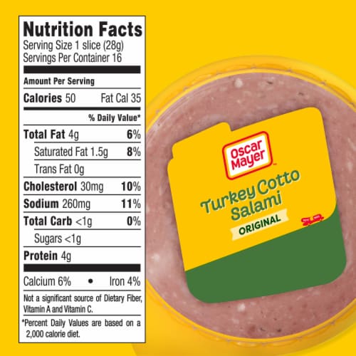 Oscar Mayer Turkey Cotto Salami Thin Sliced Lunchmeat Perspective: bottom