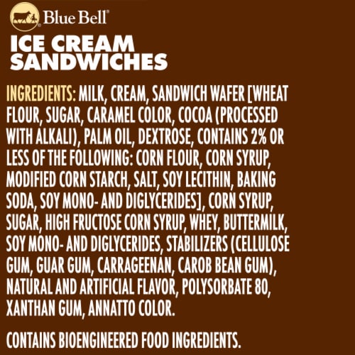 Blue Bell® Vanilla Ice Cream Sandwiches Perspective: bottom