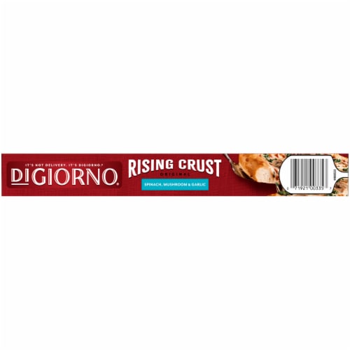 DIGIORNO Spinach Mushroom & Garlic Frozen Pizza on a Rising Crust Perspective: bottom