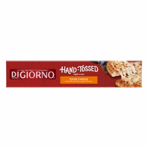 DiGiorno Four Cheese Frozen Personal Pizza on a Hand-Tossed Style Traditional Crust Perspective: bottom