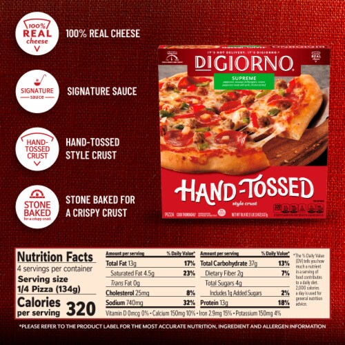 DiGiorno Frozen Pizza Supreme Pizza Hand-Tossed Style Crust (Frozen) Perspective: bottom