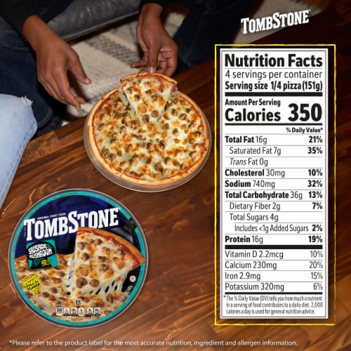 Tombstone Original Crust Pizza Sausage and Mushroom Pizza Freezer Pizza (Frozen) Perspective: bottom