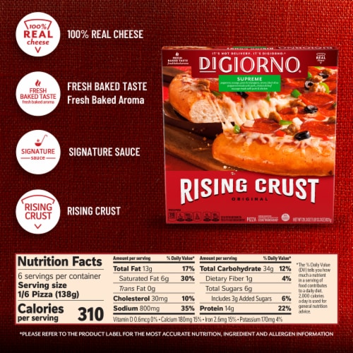 DiGiorno Frozen Pizza Rising Crust Supreme Pizza Perspective: bottom
