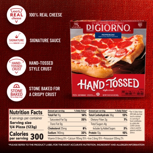 DiGiorno Frozen Pizza Pepperoni Pizza Hand-Tossed Style Crust Frozen Perspective: bottom
