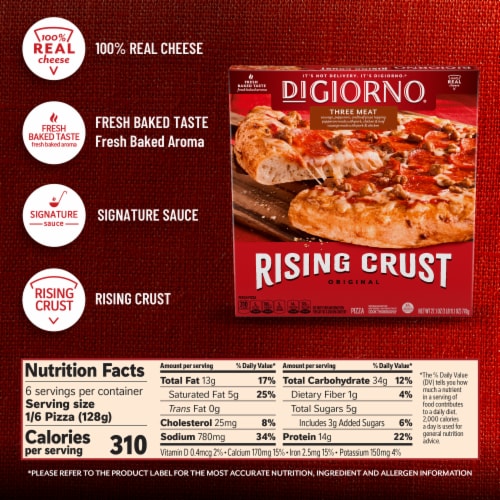 DIGIORNO® Frozen Pizza Rising Crust 3 Meat Perspective: bottom