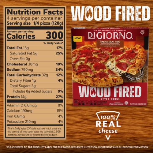 DiGiorno Italian Meat Trio Pizza Wood Fired Style Crust Frozen Meat Pizza Perspective: bottom
