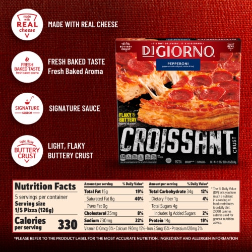 DiGiorno Frozen Pizza Pepperoni Croissant Crust Pizza Perspective: bottom