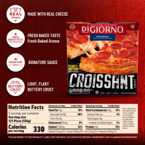DiGiorno Frozen Pizza Pepperoni Croissant Crust Pizza Perspective: bottom