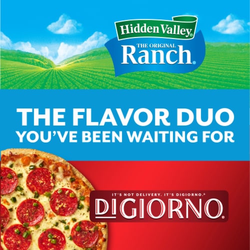 DiGiorno Spicy Ranch and Pepperoni Thin Crust Pizza with Hidden Valley Ranch Sauce (Frozen) Perspective: bottom