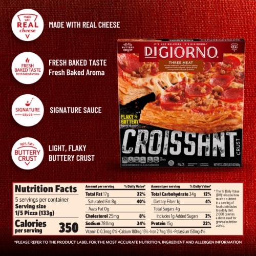 DiGiorno Frozen Pizza Three Meat Croissant Crust Pizza Perspective: bottom