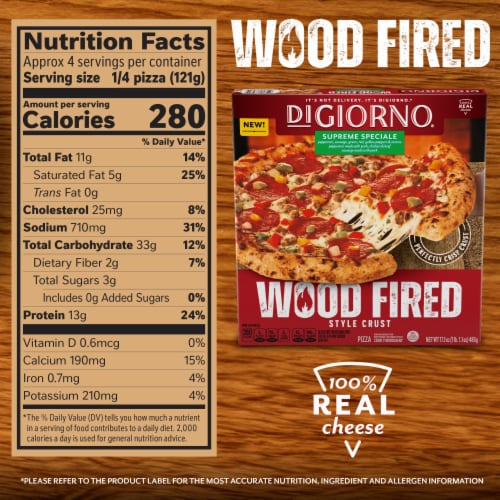 DiGiorno Supreme Special Pizza Wood Fired Style Crust Frozen Supreme Pizza Perspective: bottom