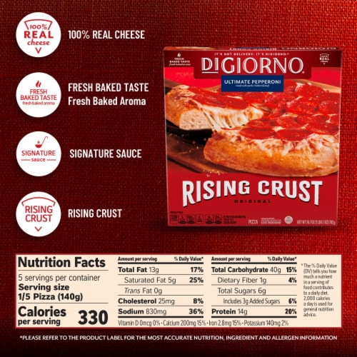DiGiorno Frozen Pizza Rising Crust Pepperoni Pizza Perspective: bottom