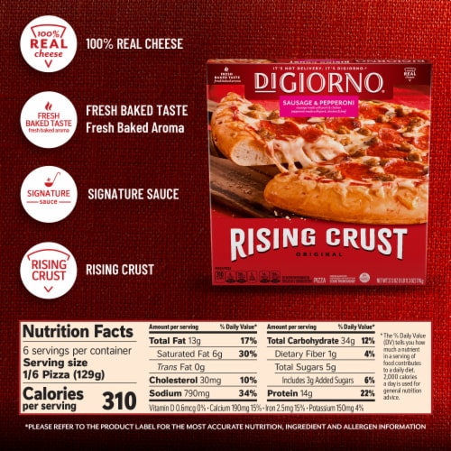 DiGiorno Frozen Pizza Rising Crust Sausage & Pepperoni Pizza Perspective: bottom
