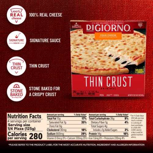 DiGiorno Frozen Pizza Four Cheese Thin Crust Pizza Perspective: bottom