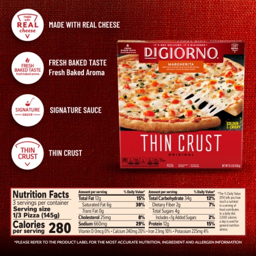 DiGiorno Frozen Pizza Margherita Thin Crust Frozen Pizza Perspective: bottom