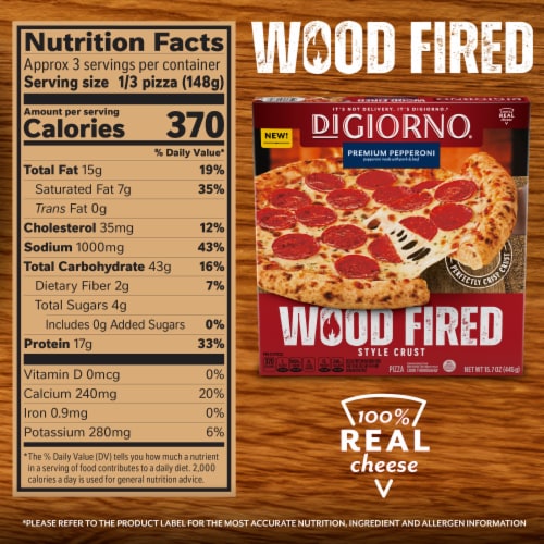 DiGiorno Premium Pepperoni Wood Fired Style Crust Frozen Pizza Perspective: bottom