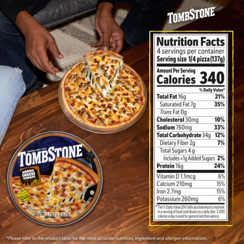Tombstone Original Crust Pizza Bacon Cheeseburger Pizza Freezer Pizza (Frozen) Perspective: bottom
