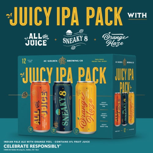 AC Golden Juicy IPA Variety Pack Craft Beer Perspective: bottom