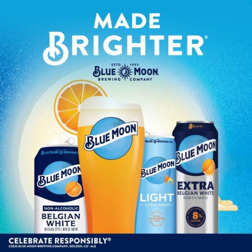 Blue Moon Extra Belgian White Belgian-Style Wheat Ale Beer Perspective: bottom