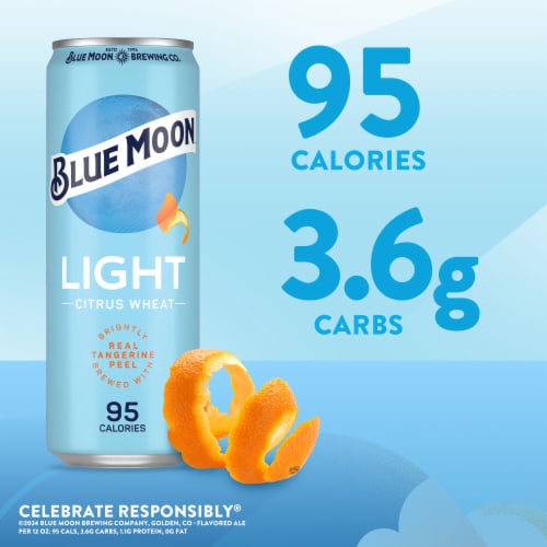 Blue Moon Light Citrus Wheat Craft Beer Perspective: bottom