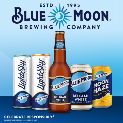 Blue Moon Belgian-Style Ale White Wheat Beer Perspective: bottom